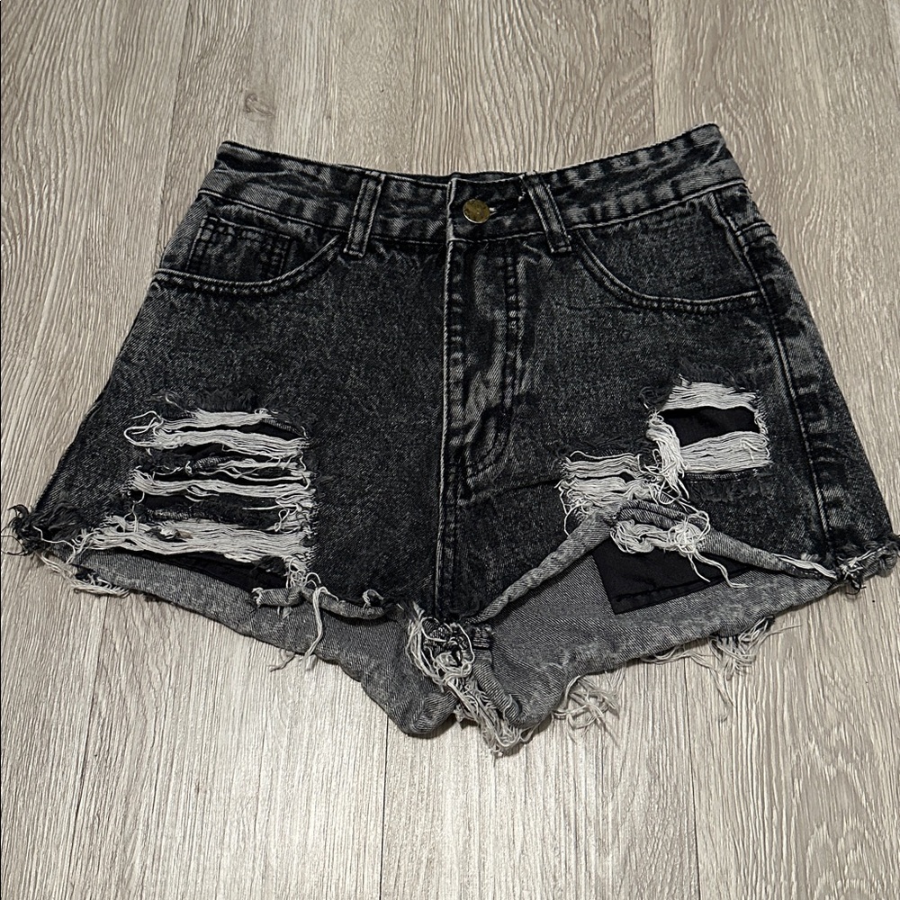 SHEIN Charcoal Denim Shorts